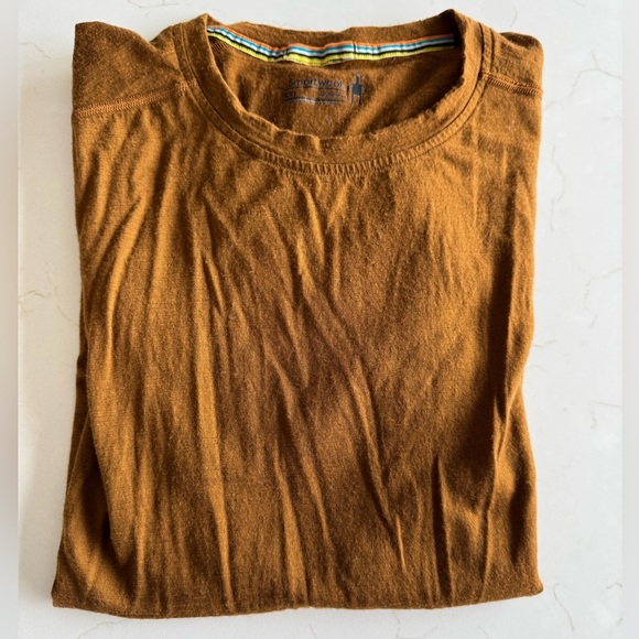 Smartwool Men's Extended Size Rust/Brown T-Shirt Layering Tee Merino Wool / XXL - Picture 1 of 11